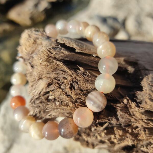 Bracelet Perles Pierre de Lune Multicolore
