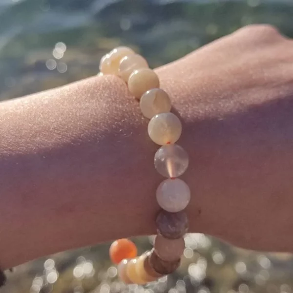 Bracelet Perles Pierre de Lune Multicolore – Image 2