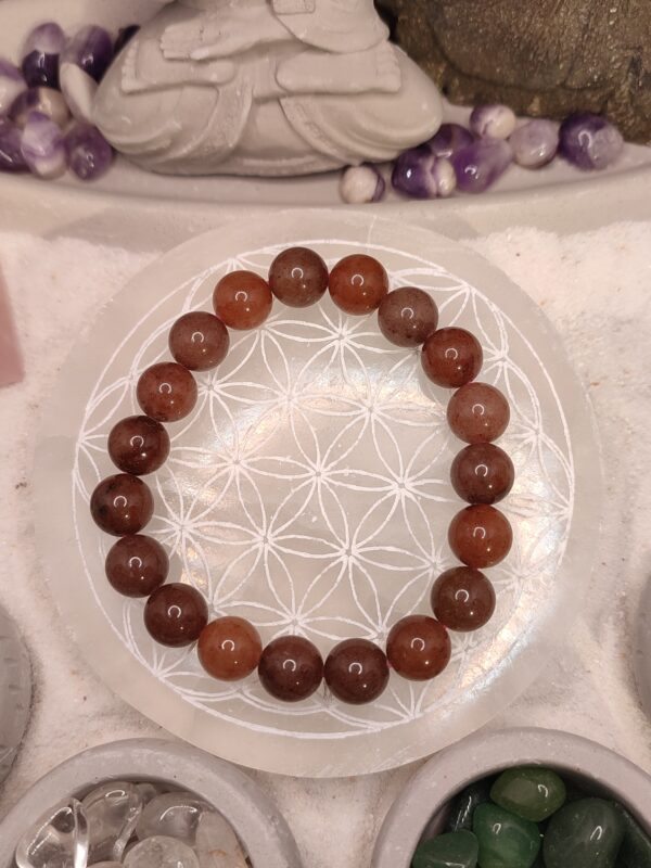 Bracelet Perles Aventurine Rouge/Orange – Image 2
