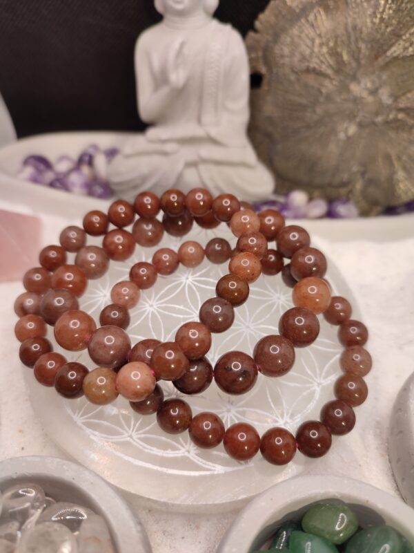 Bracelet Perles Aventurine Rouge/Orange – Image 4