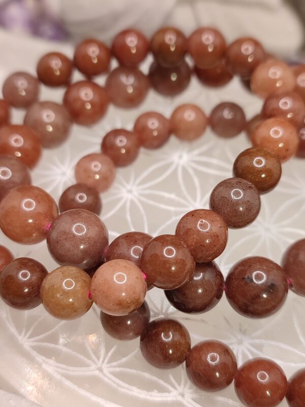 Bracelet Perles Aventurine Rouge/Orange