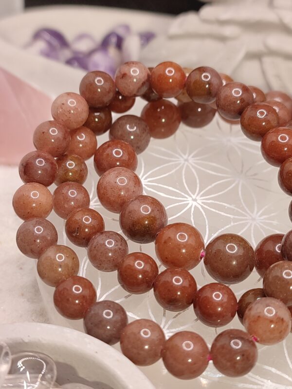 Bracelet Perles Aventurine Rouge/Orange – Image 6